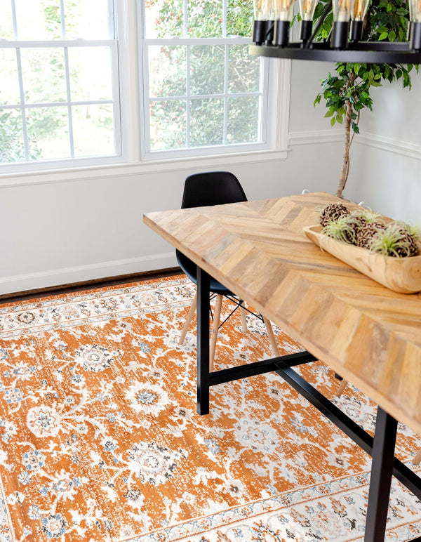 Savannah Elegance Collection Area Rug - Augusta (Rust Red) Rectangle Rust Red  lifestyle 11