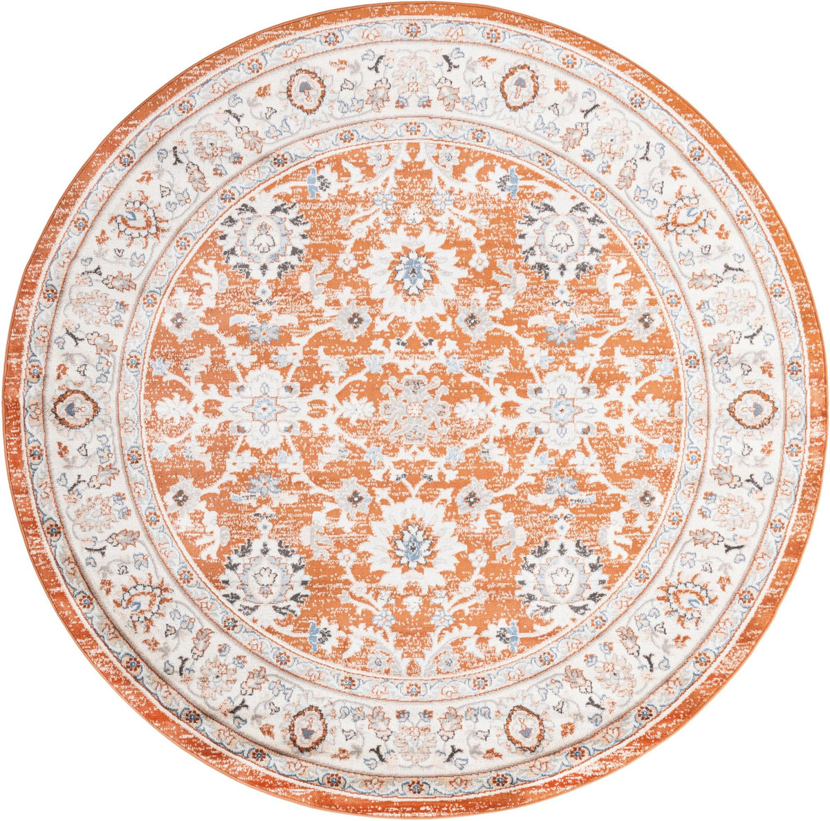 Savannah Elegance Collection Area Rug - Augusta (Rust Red) Round Rust Red  lifestyle 12