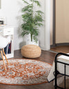 Savannah Elegance Collection Area Rug - Augusta (Rust Red) Round Rust Red  lifestyle 17