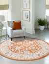 Savannah Elegance Collection Area Rug - Augusta (Rust Red) Round Rust Red  lifestyle 44