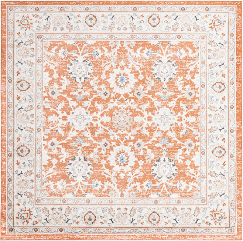 Savannah Elegance Collection Area Rug - Augusta (Rust Red) Square Rust Red  lifestyle 13