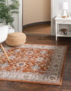 Savannah Elegance Collection Area Rug - Augusta (Rust Red) Square Rust Red  lifestyle 18