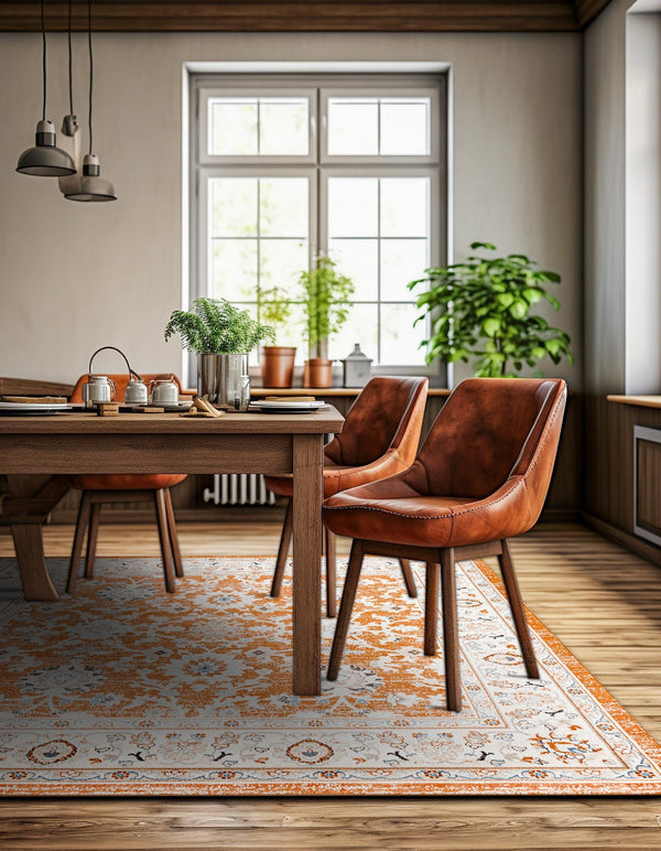 Savannah Elegance Collection Area Rug - Augusta (Rust Red) Square Rust Red  lifestyle 35