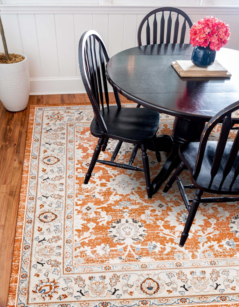 Savannah Elegance Collection Area Rug - Augusta (Rust Red) Square Rust Red  lifestyle 65