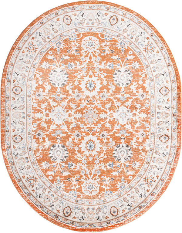 Savannah Elegance Collection Area Rug - Augusta (Rust Red) Oval Rust Red  lifestyle 14