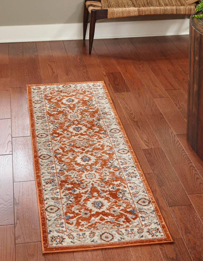 Savannah Elegance Collection Area Rug - Augusta (Rust Red) Runner Rust Red  lifestyle 21