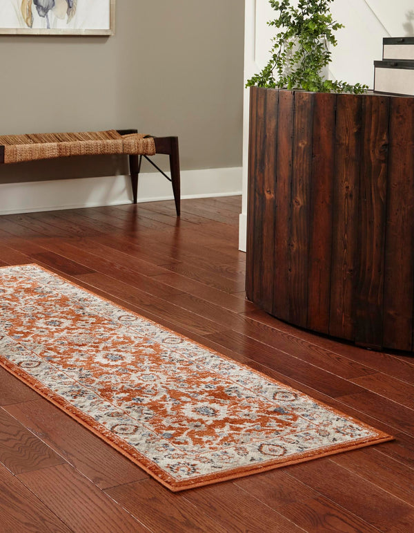 Savannah Elegance Collection Area Rug - Augusta (Rust Red) Runner Rust Red  lifestyle 26