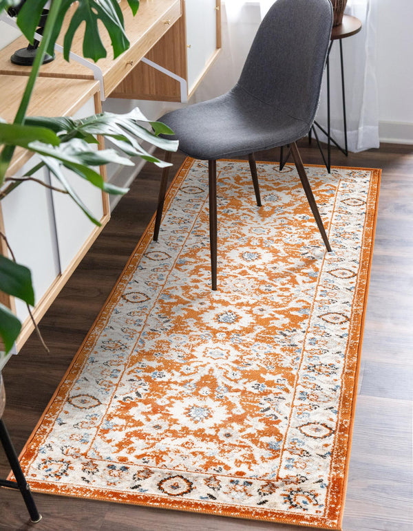Savannah Elegance Collection Area Rug - Augusta (Rust Red) Runner Rust Red  lifestyle 36