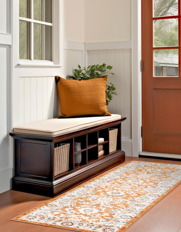 Savannah Elegance Collection Area Rug - Augusta (Rust Red) Runner Rust Red  lifestyle 41
