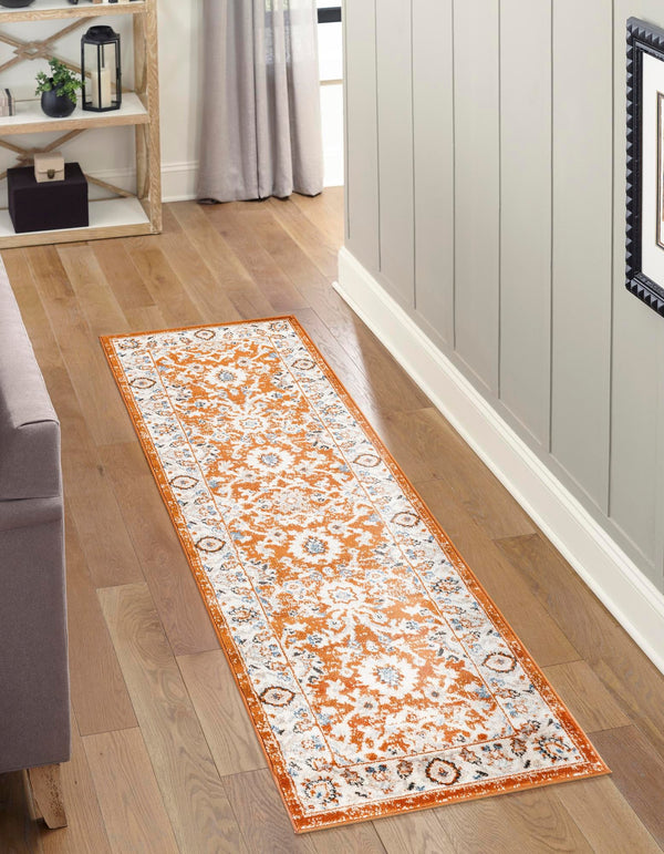Savannah Elegance Collection Area Rug - Augusta (Rust Red) Runner Rust Red  lifestyle 61