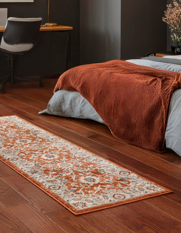 Savannah Elegance Collection Area Rug - Augusta (Rust Red) Runner Rust Red  lifestyle 71
