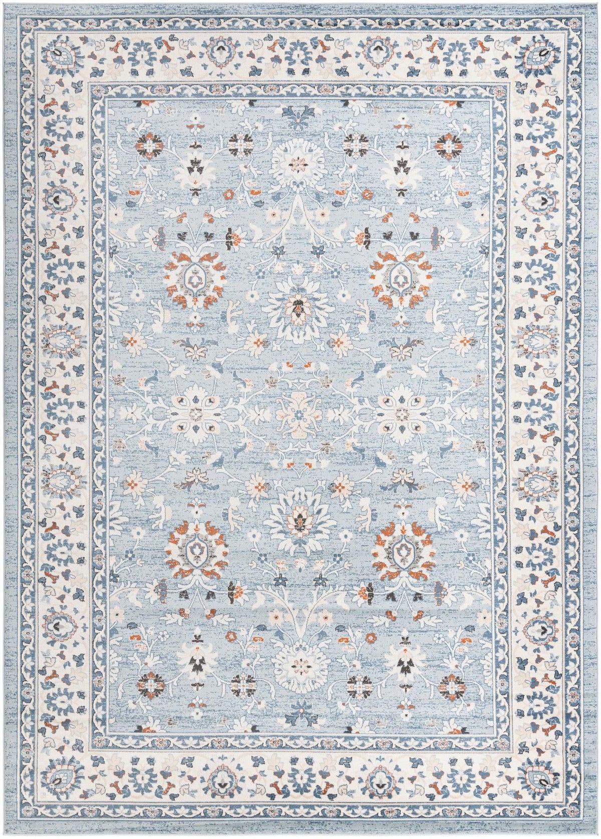 Savannah Elegance Collection Area Rug - Augusta (Aqua Blue) Rectangle Aqua Blue Main