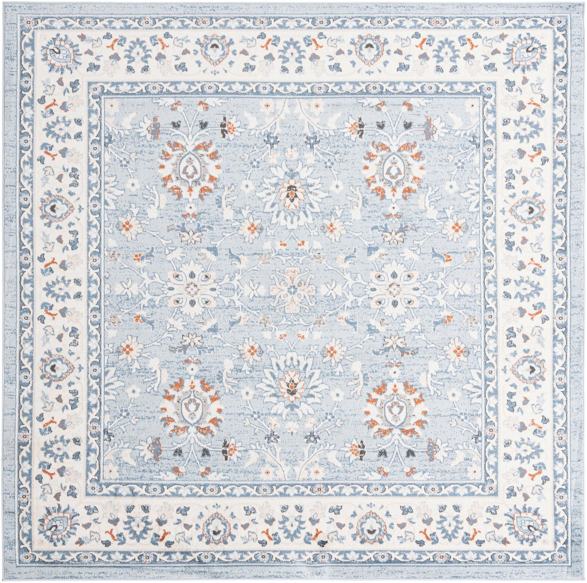 Savannah Elegance Collection Area Rug - Augusta (Aqua Blue) Square Aqua Blue  lifestyle 12