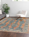 Seville Stripes Collection Area Rug -  Granada (Brick Red) Square Brick Red  lifestyle 8
