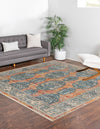 Seville Stripes Collection Area Rug -  Granada (Brick Red) Square Brick Red  lifestyle 13