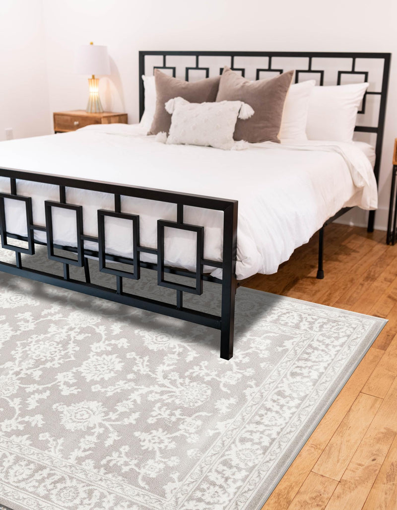 Savannah Elegance Collection Area Rug - Augusta (Light Gray) Rectangle Light Gray  lifestyle 6