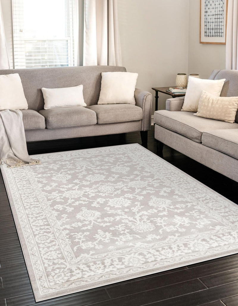 Savannah Elegance Collection Area Rug - Augusta (Light Gray) Rectangle Light Gray  lifestyle 10
