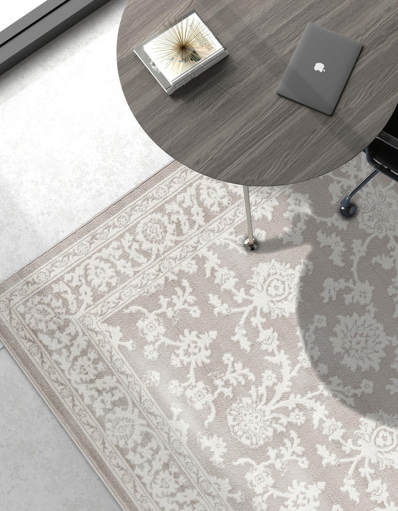Savannah Elegance Collection Area Rug - Augusta (Light Gray) Rectangle Light Gray  lifestyle 11