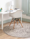 Savannah Elegance Collection Area Rug - Augusta (Light Gray) Round Light Gray  lifestyle 25