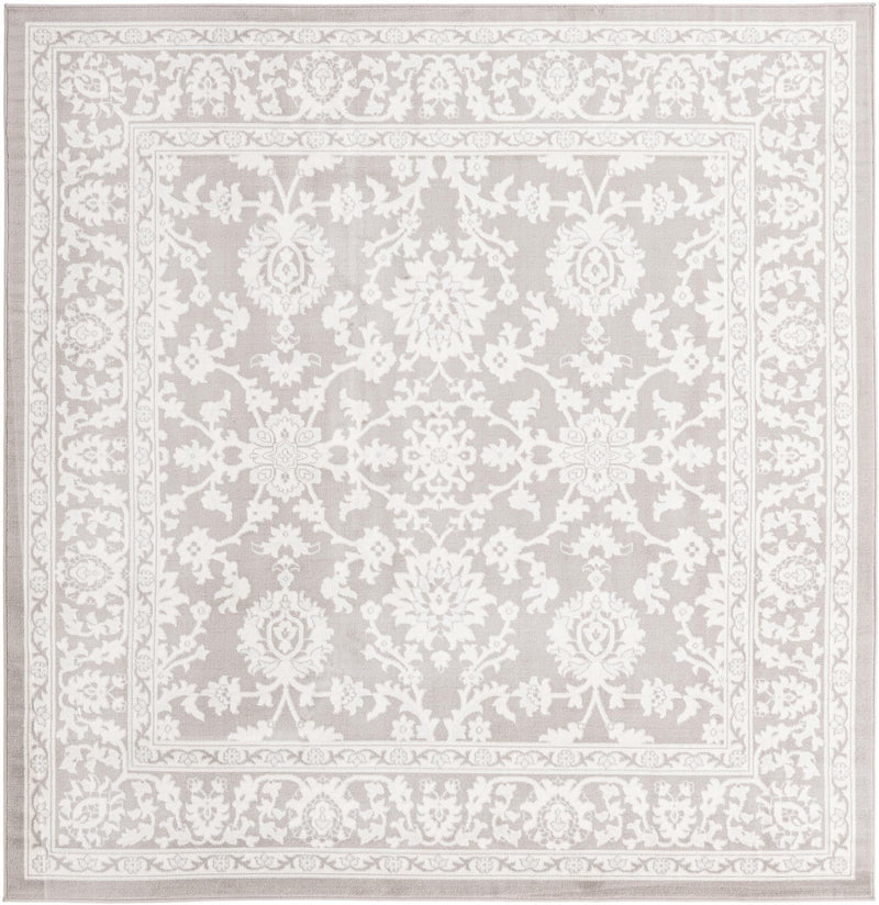 Savannah Elegance Collection Area Rug - Augusta (Light Gray) Square Light Gray  lifestyle 21