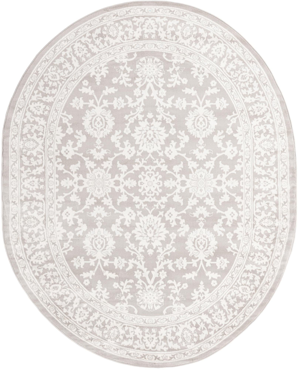 Savannah Elegance Collection Area Rug - Augusta (Light Gray) Oval Light Gray  lifestyle 22