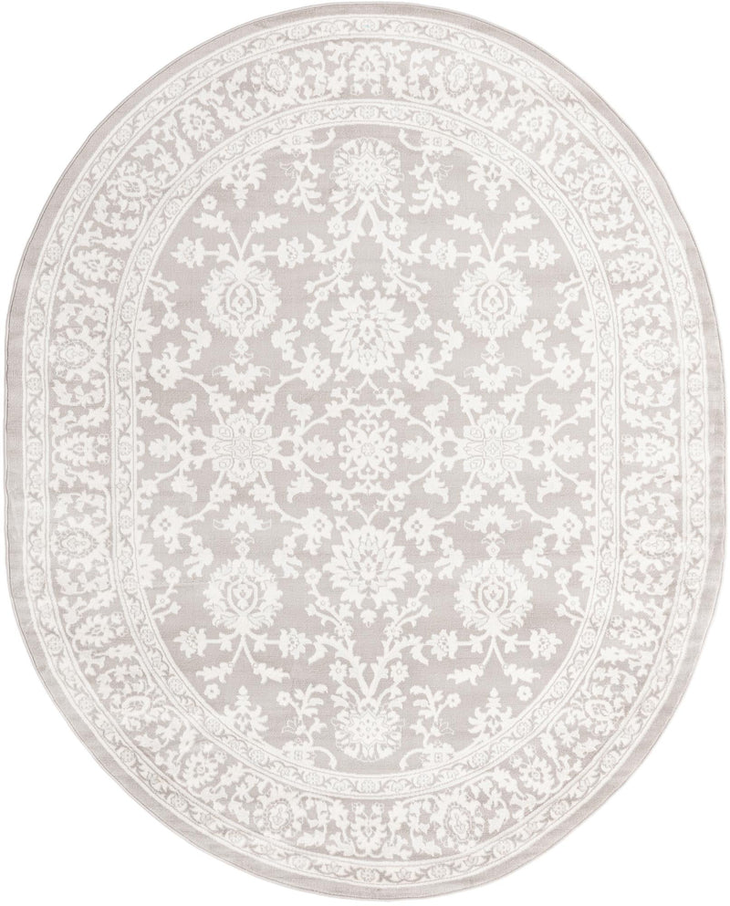Savannah Elegance Collection Area Rug - Augusta (Light Gray) Oval Light Gray  lifestyle 22