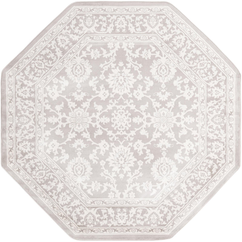 Savannah Elegance Collection Area Rug - Augusta (Light Gray) Octagon Light Gray  lifestyle 23