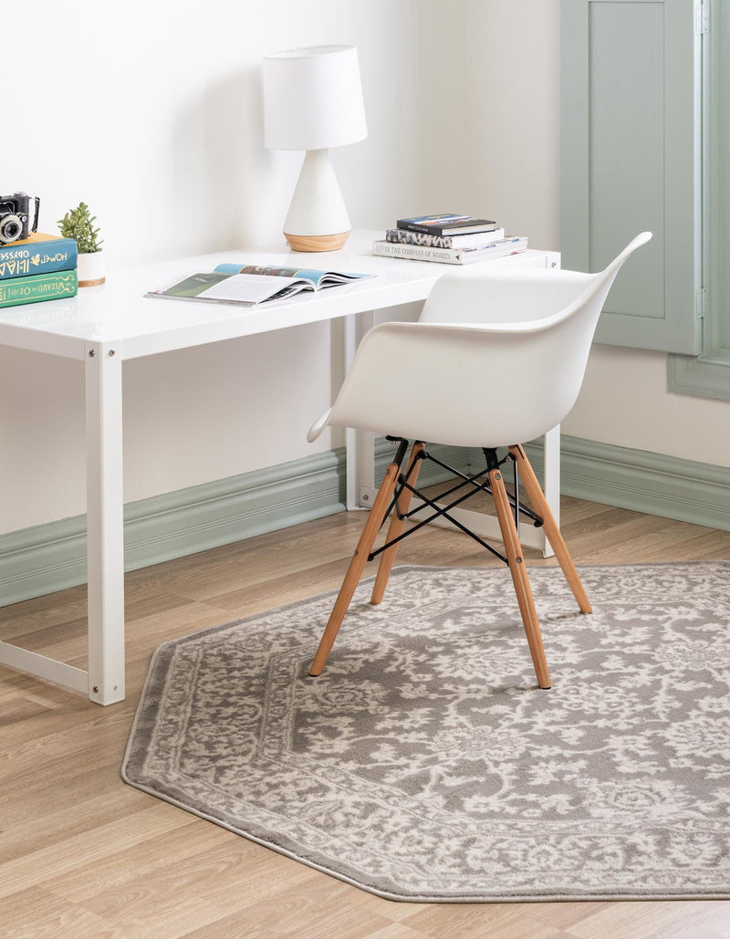 Savannah Elegance Collection Area Rug - Augusta (Light Gray) Octagon Light Gray  lifestyle 28