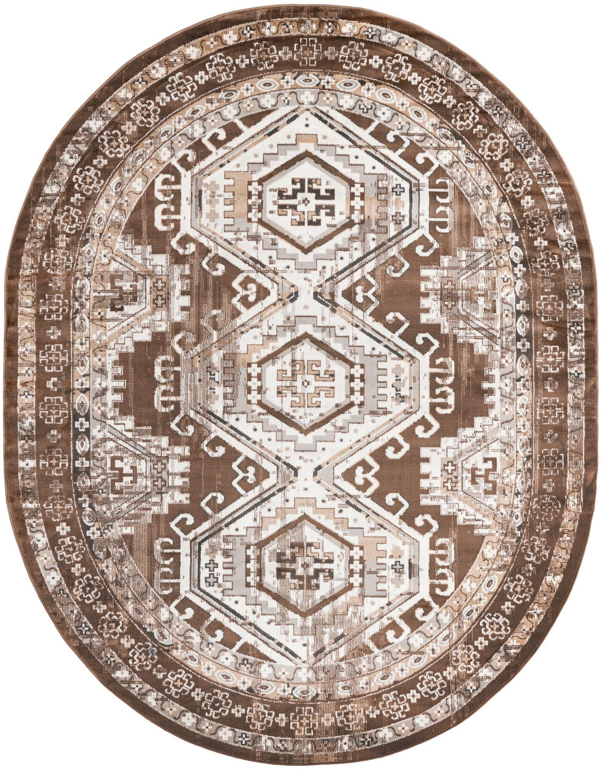 Savannah Elegance Collection Area Rug -  Tybee (Brown) Oval Brown  lifestyle 17