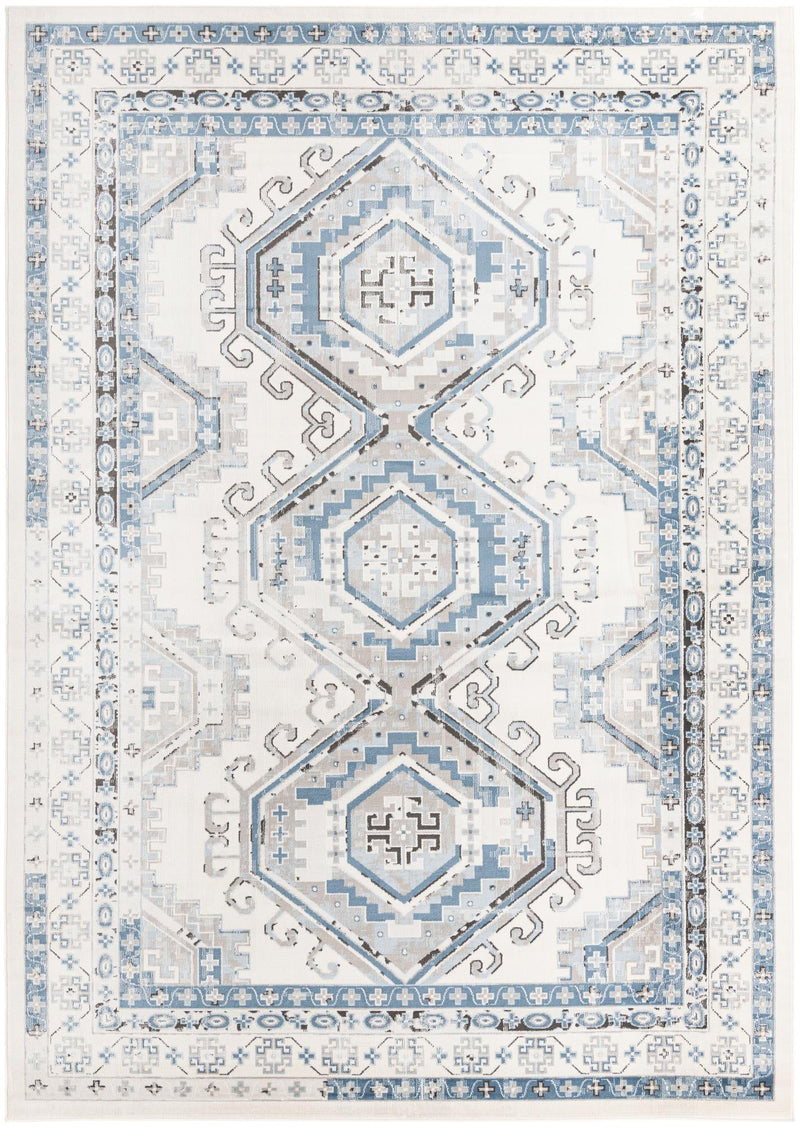 Savannah Elegance Collection Area Rug -  Tybee (Ivory Aqua) Rectangle Ivory Aqua Main
