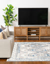 Savannah Elegance Collection Area Rug -  Tybee (Ivory Aqua) Rectangle Ivory Aqua  lifestyle 6