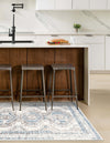 Savannah Elegance Collection Area Rug -  Tybee (Ivory Aqua) Rectangle Ivory Aqua  lifestyle 11