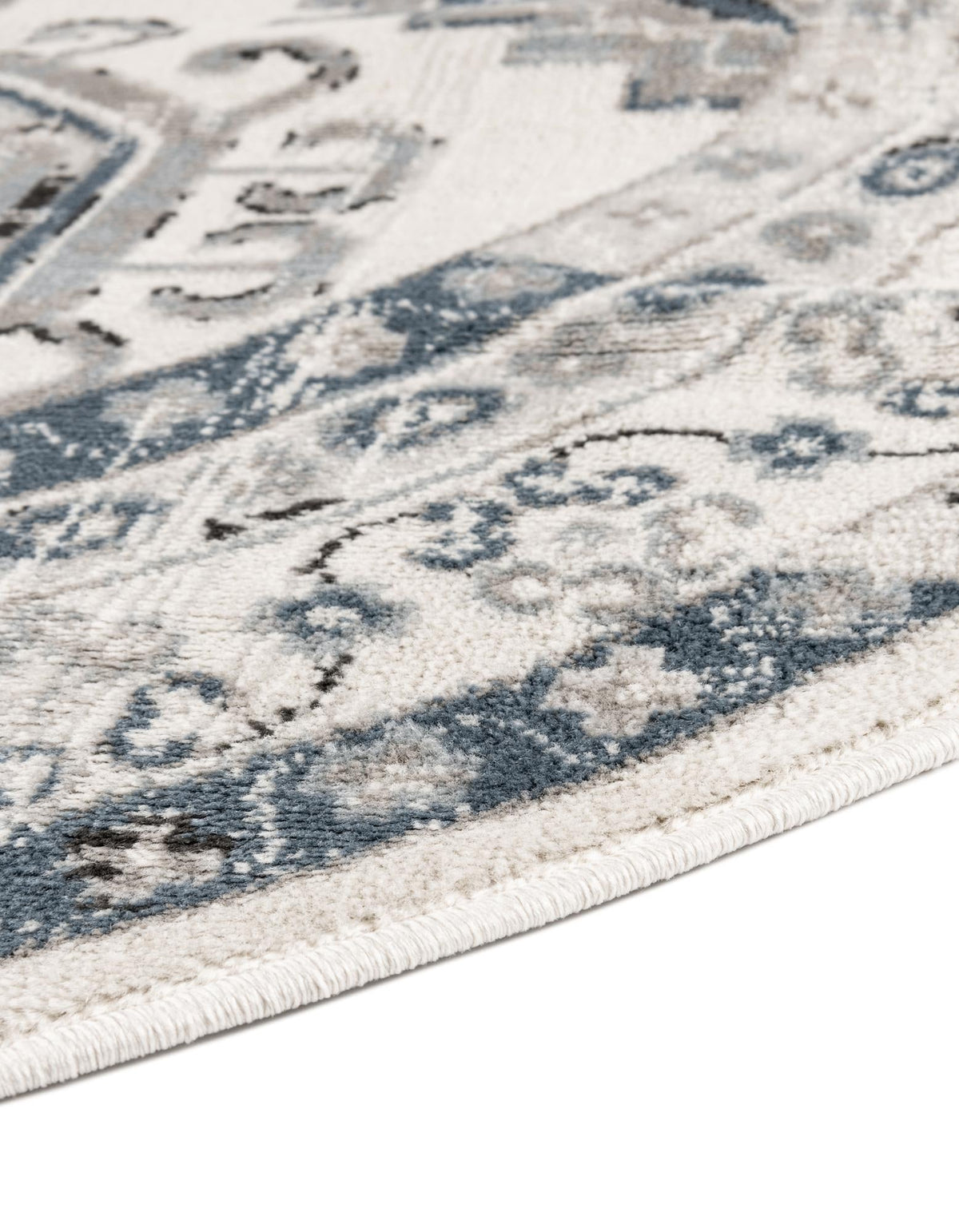 Savannah Elegance Collection Area Rug -  Tybee (Ivory Aqua) Round Ivory Aqua  lifestyle 40