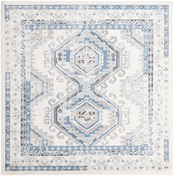Savannah Elegance Collection Area Rug -  Tybee (Ivory Aqua) Square Ivory Aqua  lifestyle 15