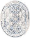 Savannah Elegance Collection Area Rug -  Tybee (Ivory Aqua) Oval Ivory Aqua  lifestyle 16