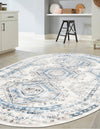 Savannah Elegance Collection Area Rug -  Tybee (Ivory Aqua) Oval Ivory Aqua  lifestyle 38