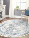 Savannah Elegance Collection Area Rug -  Tybee (Ivory Aqua) Oval Ivory Aqua  lifestyle 50