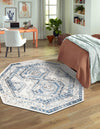 Savannah Elegance Collection Area Rug -  Tybee (Ivory Aqua) Octagon Ivory Aqua  lifestyle 45
