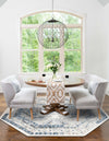 Savannah Elegance Collection Area Rug -  Tybee (Ivory Aqua) Octagon Ivory Aqua  lifestyle 49