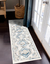 Savannah Elegance Collection Area Rug -  Tybee (Ivory Aqua) Runner Ivory Aqua  lifestyle 51