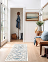 Savannah Elegance Collection Area Rug -  Tybee (Ivory Aqua) Runner Ivory Aqua  lifestyle 61