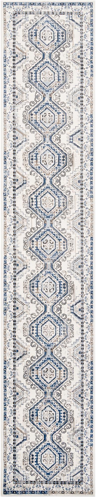 Savannah Elegance Collection Area Rug -  Tybee (Ivory Aqua) Runner Aqua and Ivory  lifestyle 53