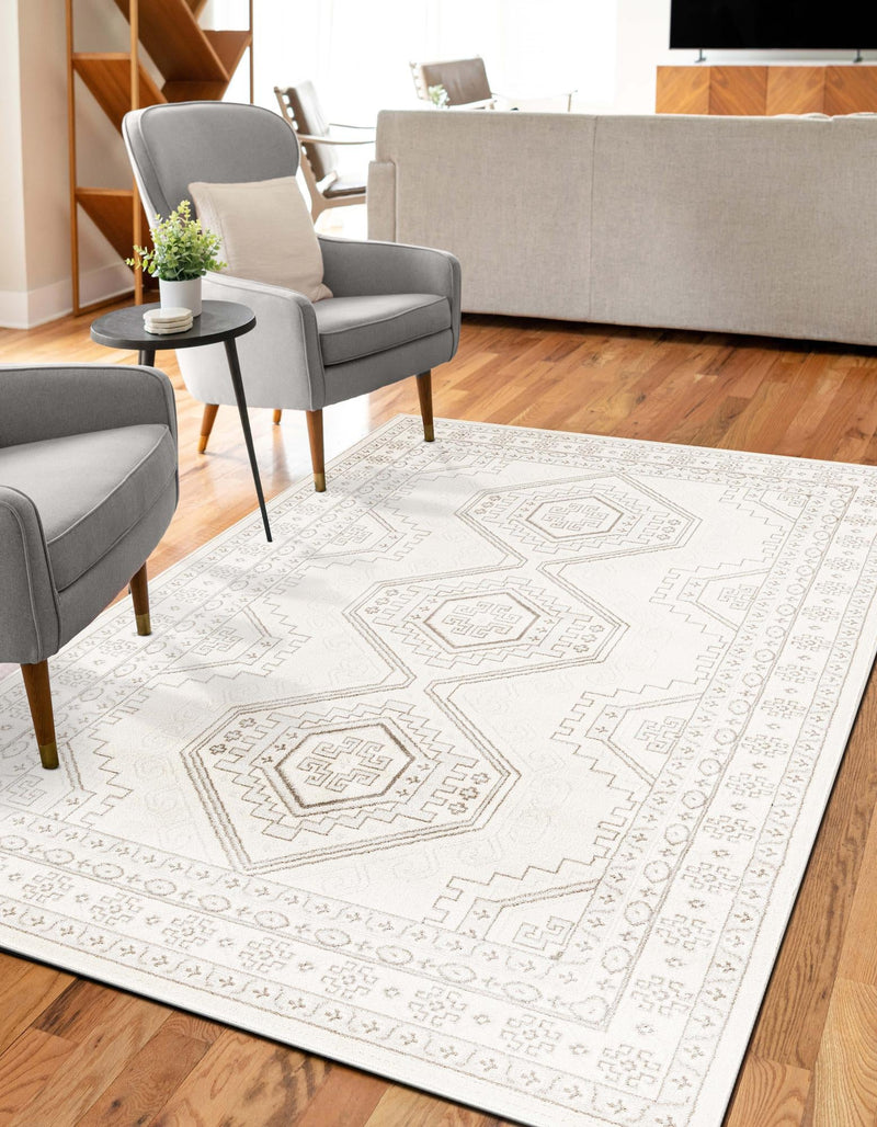 Savannah Elegance Collection Area Rug -  Tybee (Ivory) Rectangle Ivory  lifestyle 6