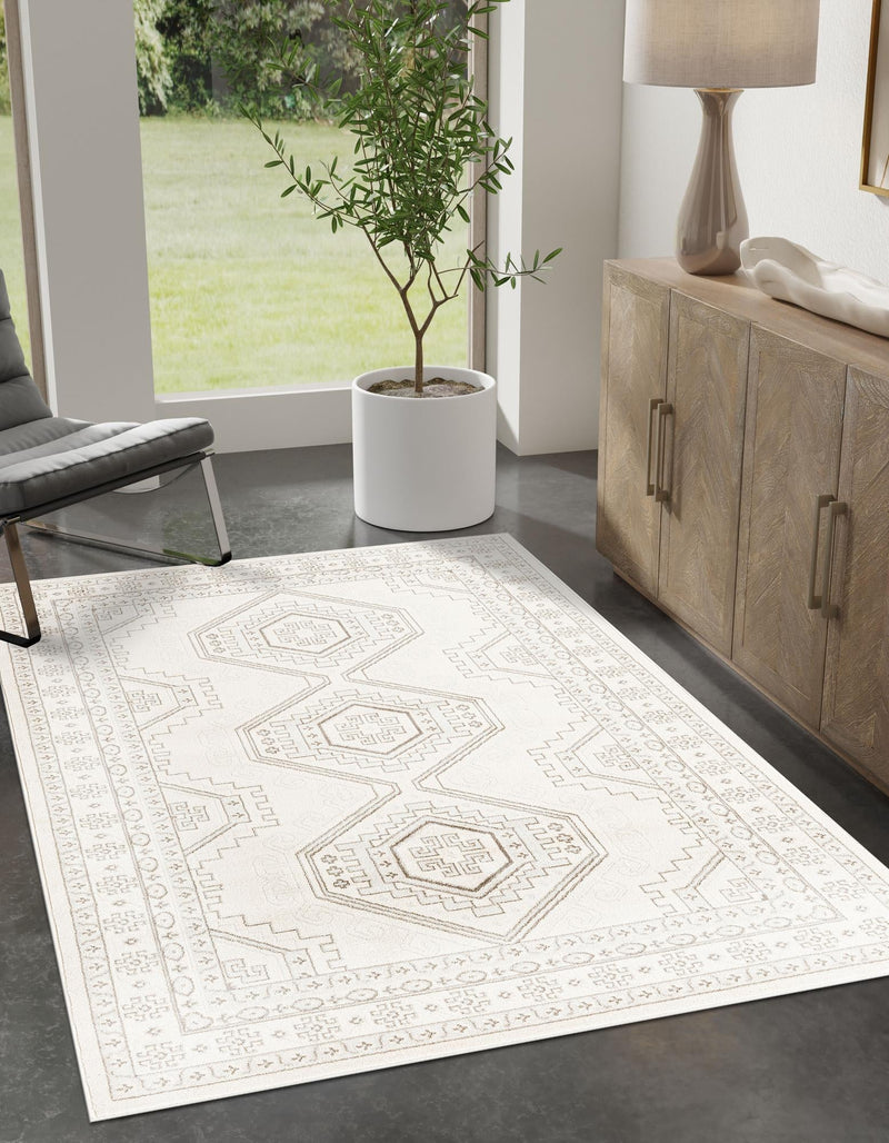 Savannah Elegance Collection Area Rug -  Tybee (Ivory) Rectangle Ivory  lifestyle 8
