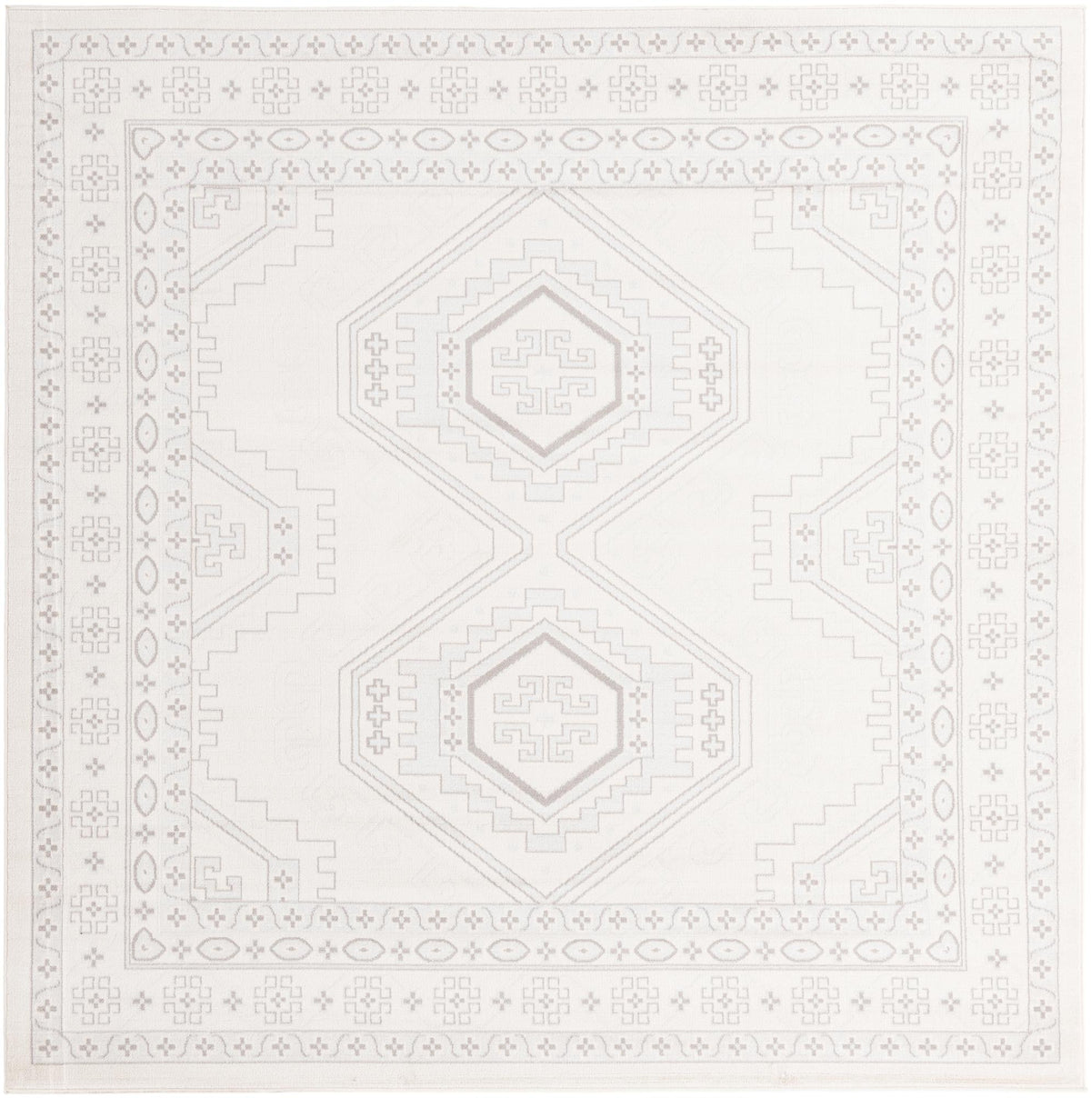 Savannah Elegance Collection Area Rug -  Tybee (Ivory) Square Ivory  lifestyle 10