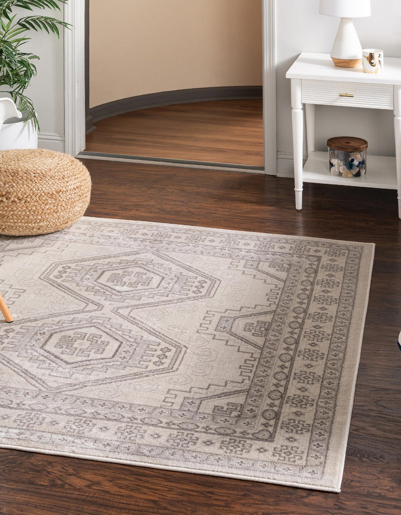 Savannah Elegance Collection Area Rug -  Tybee (Ivory) Square Ivory  lifestyle 15