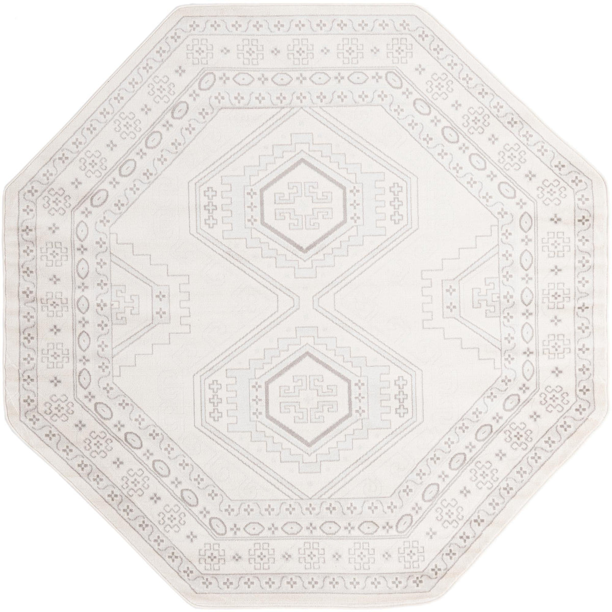 Savannah Elegance Collection Area Rug -  Tybee (Ivory) Octagon Ivory  lifestyle 12