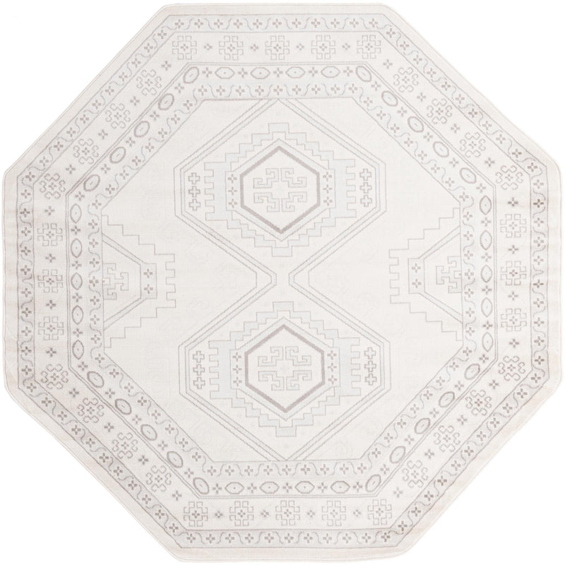 Savannah Elegance Collection Area Rug -  Tybee (Ivory) Octagon Ivory  lifestyle 12