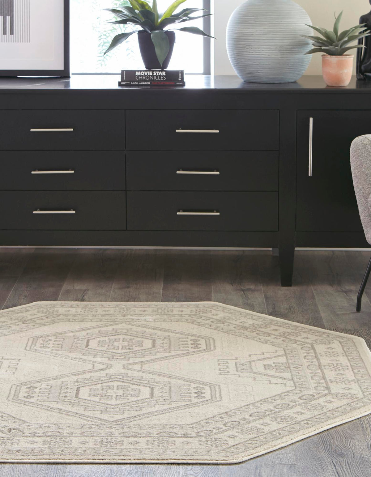 Savannah Elegance Collection Area Rug -  Tybee (Ivory) Octagon Ivory  lifestyle 22