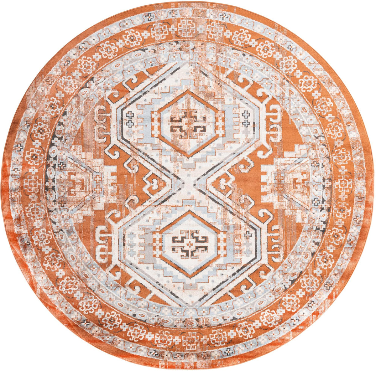 Savannah Elegance Collection Area Rug -  Tybee (Terracotta) Round Terracotta  lifestyle 10